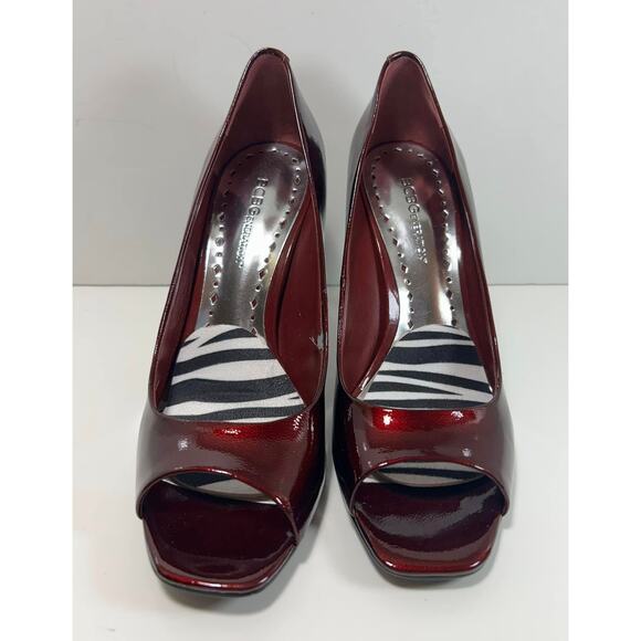 BCBGENERATION Ariel Ruby Red Patent Leather Stiletto Heels Shoes Womens 7.5 - Picture 2 of 7